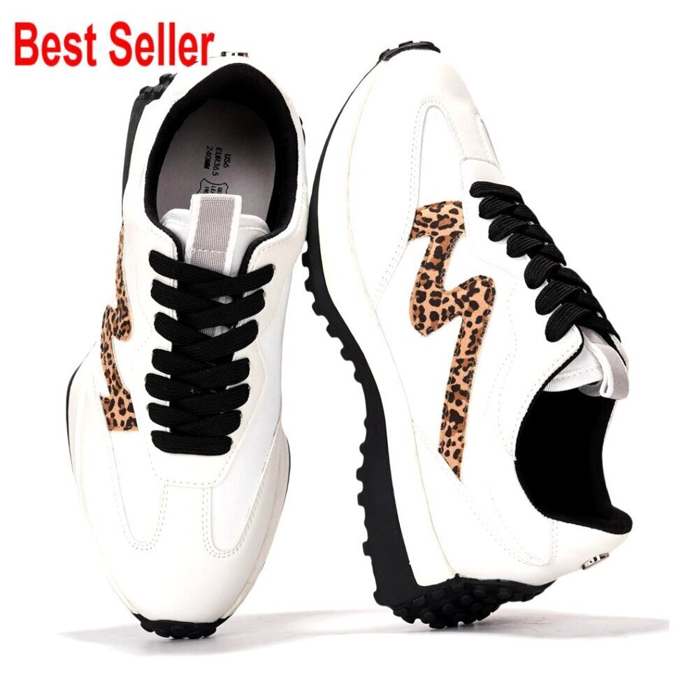 Memory Foam Non-Slip Casual Sneakers for Women, Lightweight Lace-Up